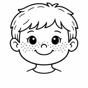 tegning af ansigt med små prikker - hand drawn
