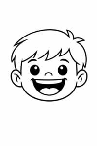 tegning af ansigt der smiler bredt – simple vector