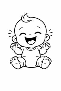 tegning af baby der griner – cute cartoon