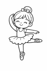tegning af pige der danser ballet – cute illustration