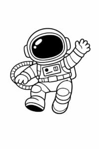 tegning af astronaut der svæver i rummet – space cartoon