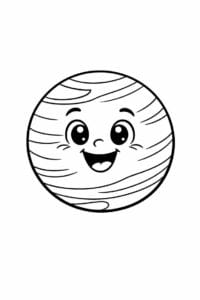tegning af planet med ansigt – playful cartoon