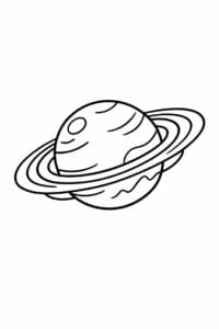 tegning af planet med spiralringe – doodle art