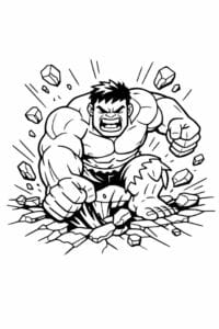 tegning af Hulk der smadrer jorden – action cartoon