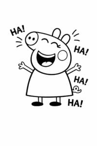 tegning af Gurli Gris der griner – cute cartoon