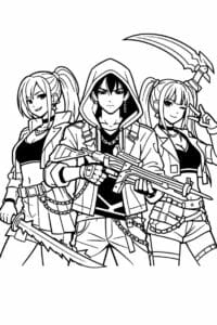tegning af kpop demon hunter med neon lys – modern anime