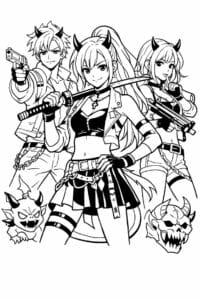 tegning af kpop demon hunter på scene – music anime