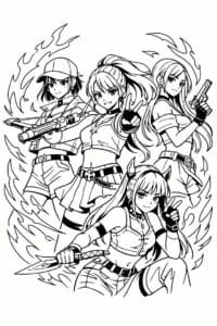 tegning af demon hunter med aura – anime action