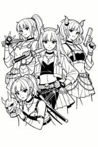 tegning af demon hunter idol look – stylish anime