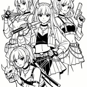 tegning af demon hunter idol look - stylish anime