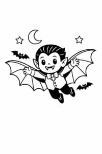 tegning af Vampyr der flyver – storybook