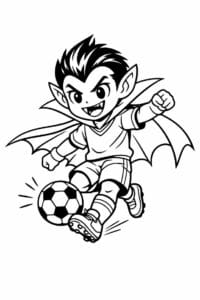 tegning af Vampyr der spiller fodbold – anime