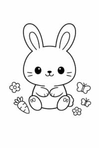 tegning af Cute kanin – pastel