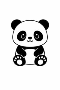 tegning af Cute panda – flat illustration