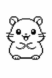tegning af Cute hamster – pixel art