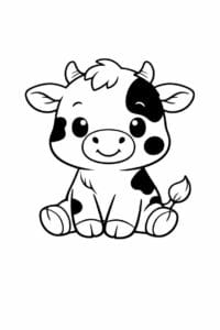 tegning af Cute ko – storybook