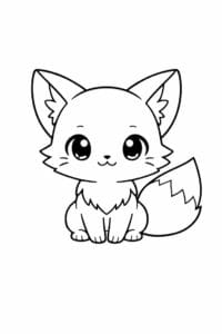 tegning af Cute ræv – anime