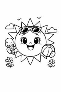 tegning af Sommer sol – cartoon