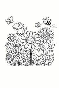 tegning af Sommer blomster – storybook