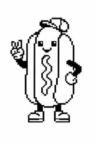 tegning af Hotdog – pixel art