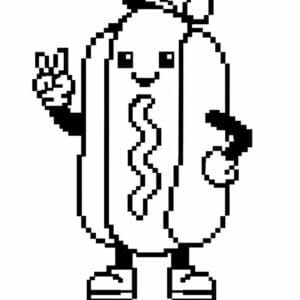 tegning af Hotdog - pixel art