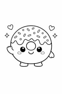 tegning af Donut – kawaii