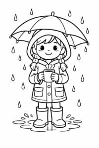 tegning af Cozy girl regn – comic