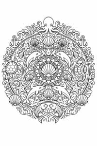 tegning af Hav mandala – decorative