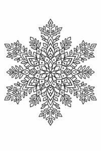 tegning af Snefnug mandala – symmetrical