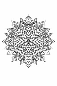 tegning af Stjerne mandala – geometric line