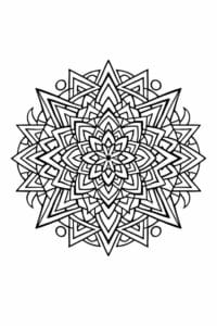tegning af Abstrakt mandala – abstract line art