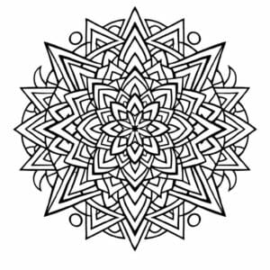 tegning af Abstrakt mandala - abstract line art