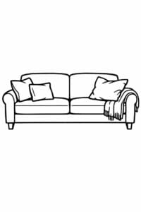 tegning af Cozy sofa – bold and easy