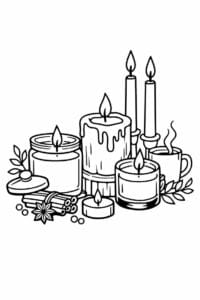 tegning af Cozy candles – bold and easy