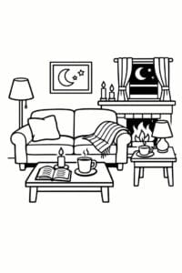 tegning af Cozy evening – bold and easy