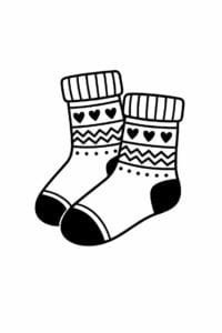 tegning af Cozy socks – bold and easy