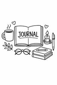 tegning af Cozy journal – bold and easy