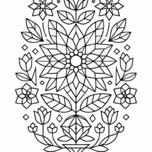 tegning af Blomster geometrisk - geometric