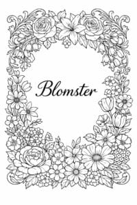 tegning af Blomster ramme – decorative frame