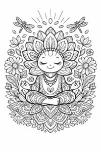 tegning af Blomster zen – zen line art