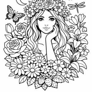 tegning af Blomster collage - collage