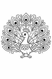 tegning af Påfugl fjer – Ornamental patterns