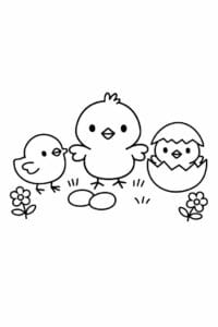 tegning af Små kyllinger – Very simple (toddler)