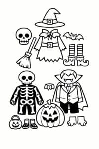 tegning af Halloween kostume – Sjov uhyggelig