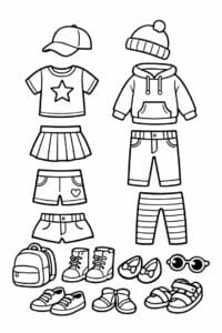 tegning af Mix af outfits – Mix & match