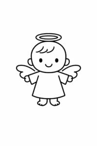 tegning af Baby engel – Meget simpel (små børn)