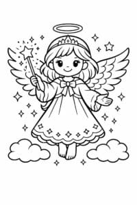 tegning af Magisk engel – Eventyr fantasy