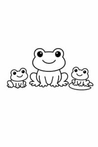tegning af Baby frøer – Meget simpel (små børn)