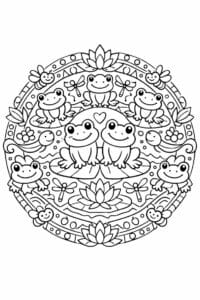 tegning af Frø mandala – Mandala mønster