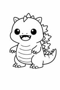 tegning af Sød monsterøgle – Kawaii stil
